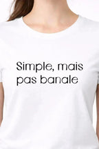 T-shirt bio femme Simple mais pas banale détail noir zoom