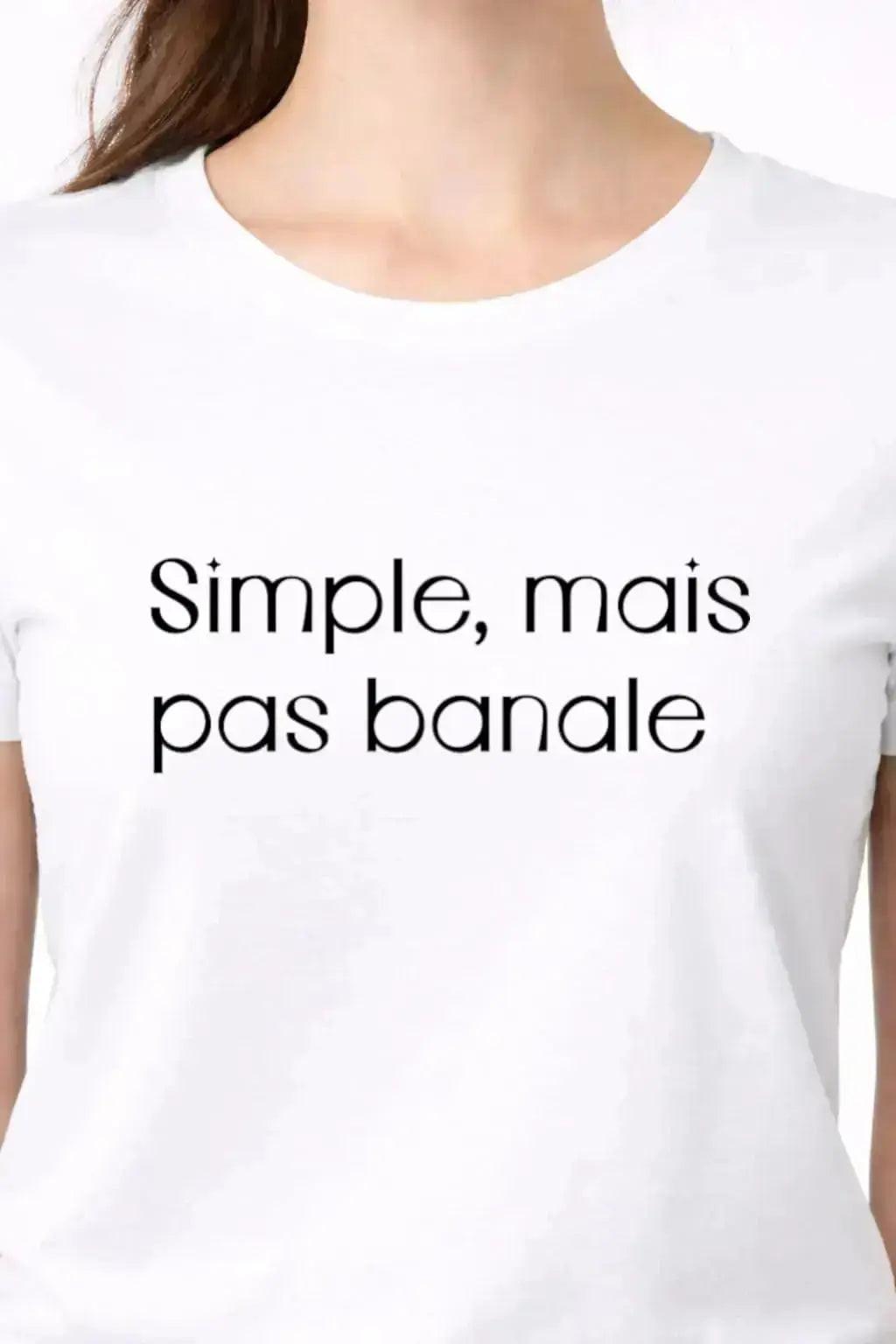 T-shirt bio femme Simple mais pas banale détail noir zoom