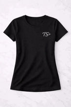 T-shirt bio femme TS+ vinyle blanc vue à plat 