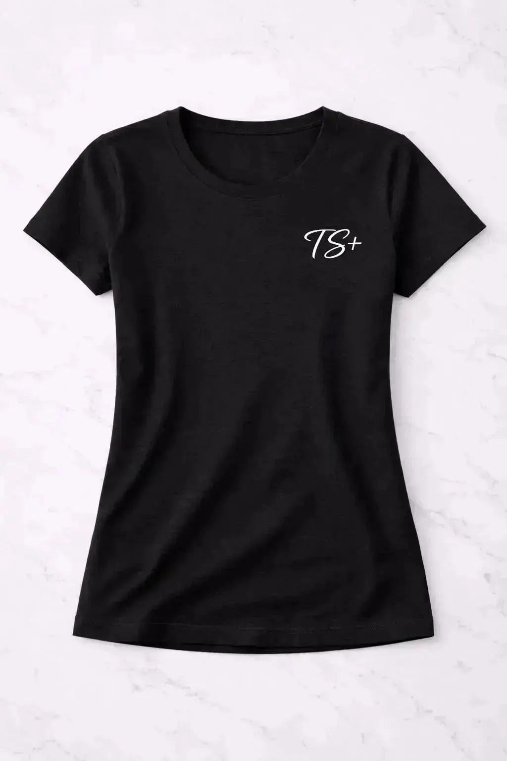 T-shirt bio femme TS+ vinyle blanc vue à plat 