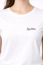 T-shirt bio femme Équilibre vinyle noir zoom