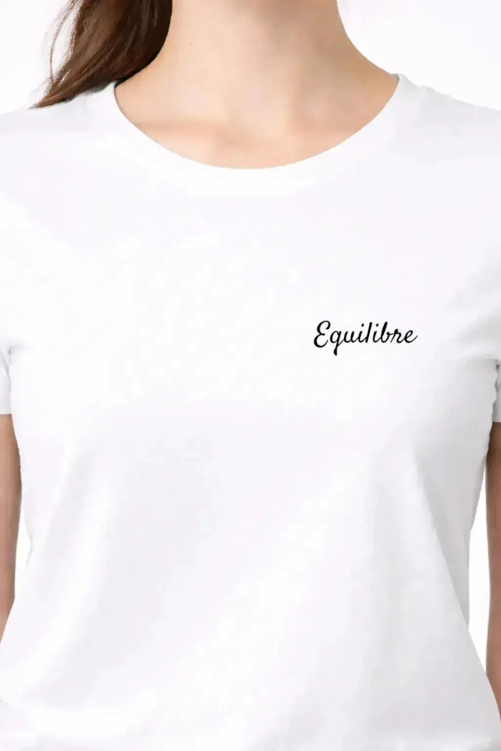T-shirt bio femme Équilibre vinyle noir zoom