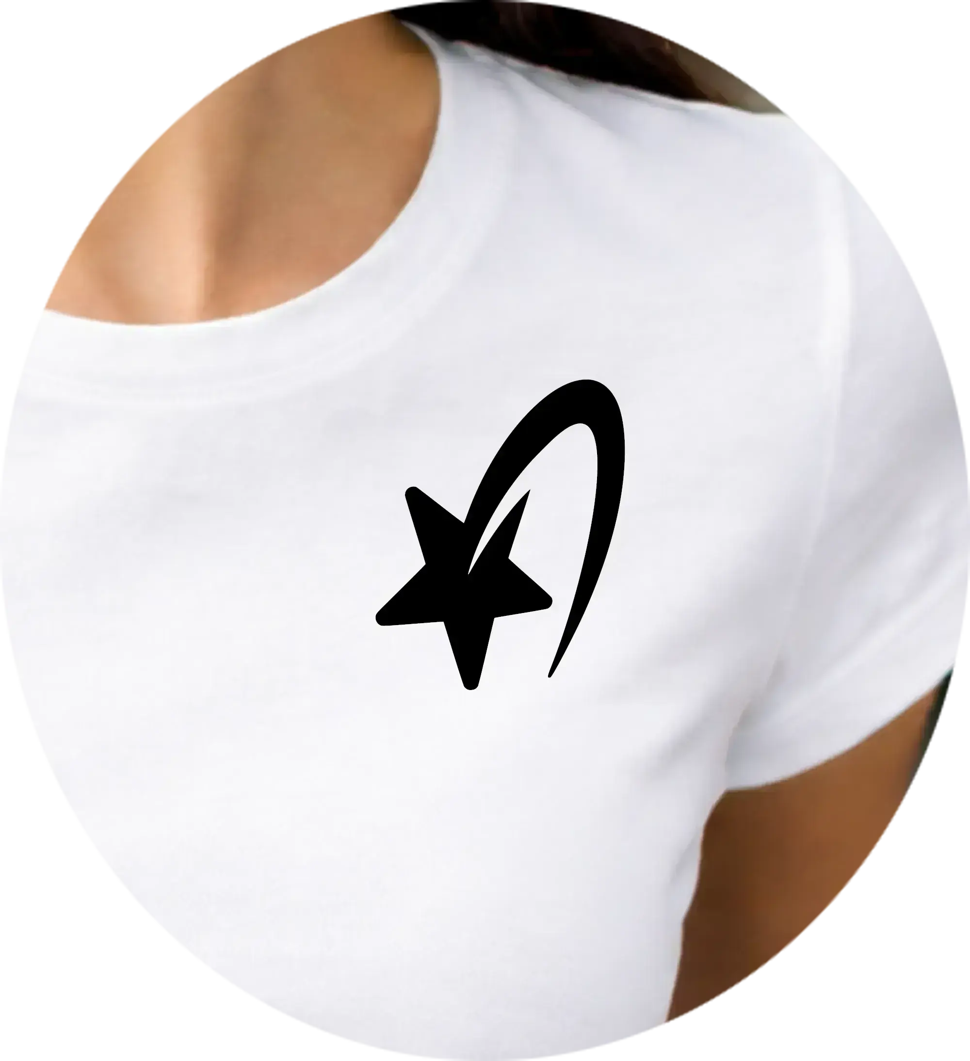 T-shirt bio femme Étoile detail noir zoom