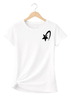T-shirt bio femme Étoile vinyle noir vue à plat 