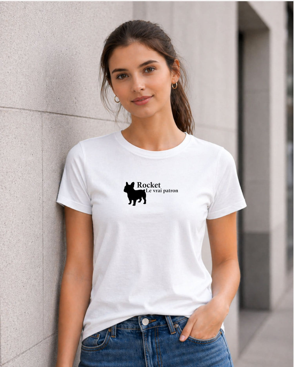 T-shirt bio femme "la vraie patronne" blanc