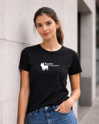 T-shirt bio femme "le vrai patron" noir