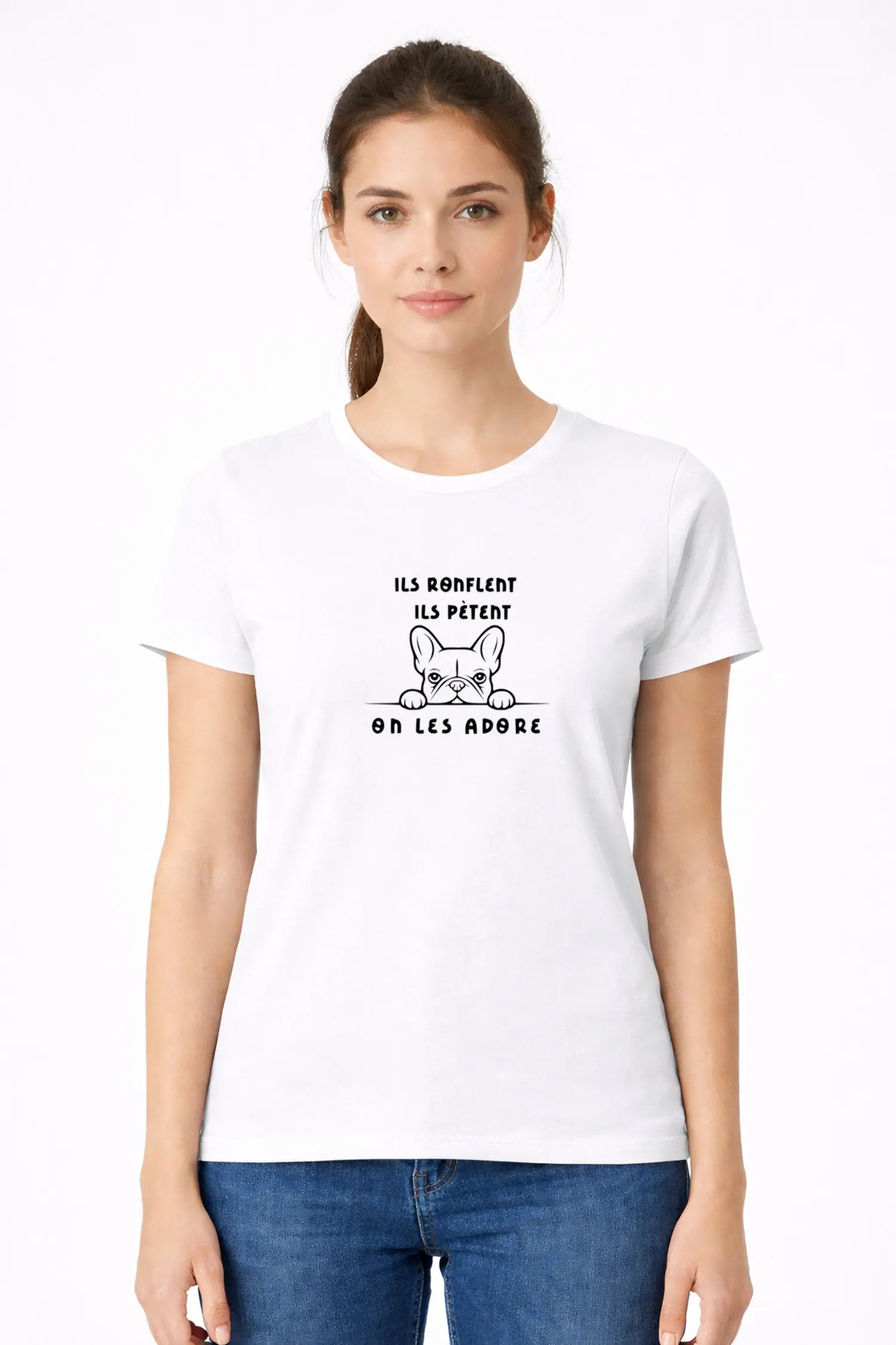 t-shirt bio femme on les adore blanc