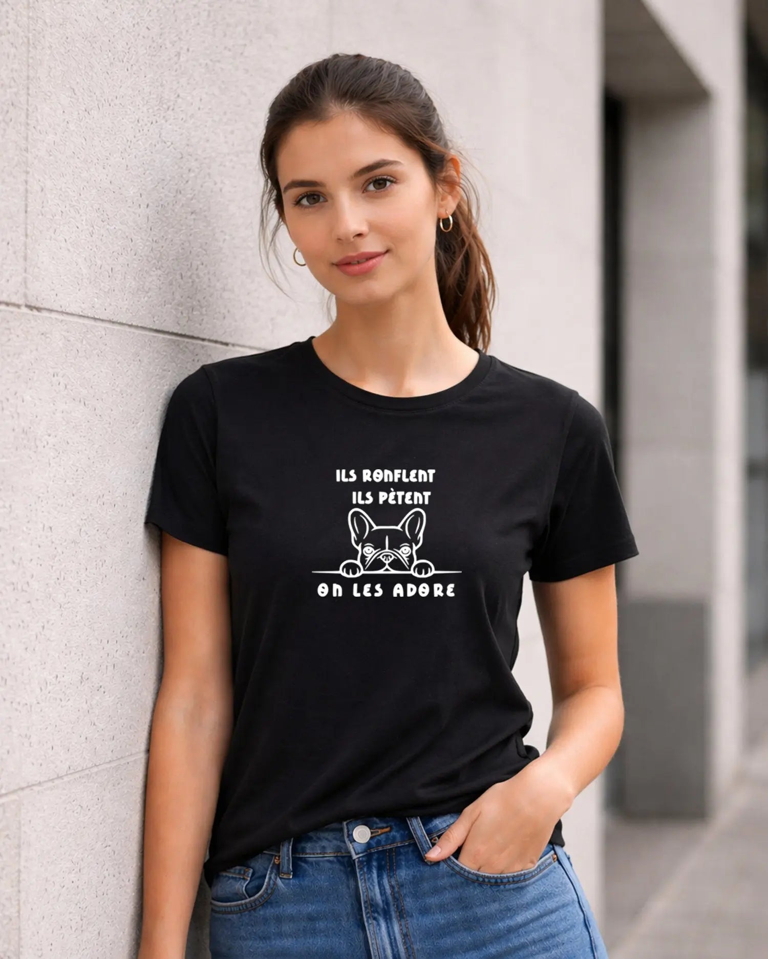 t-shirt bio femme on les adore noir