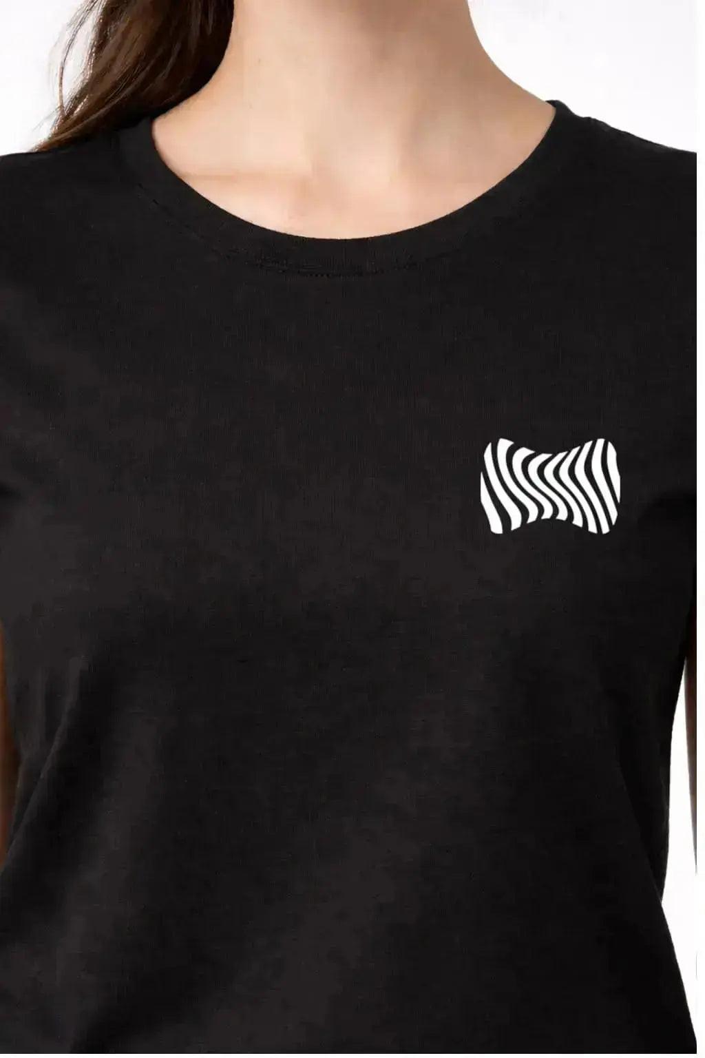 T-shirt bio femme vague detail blanc zoom