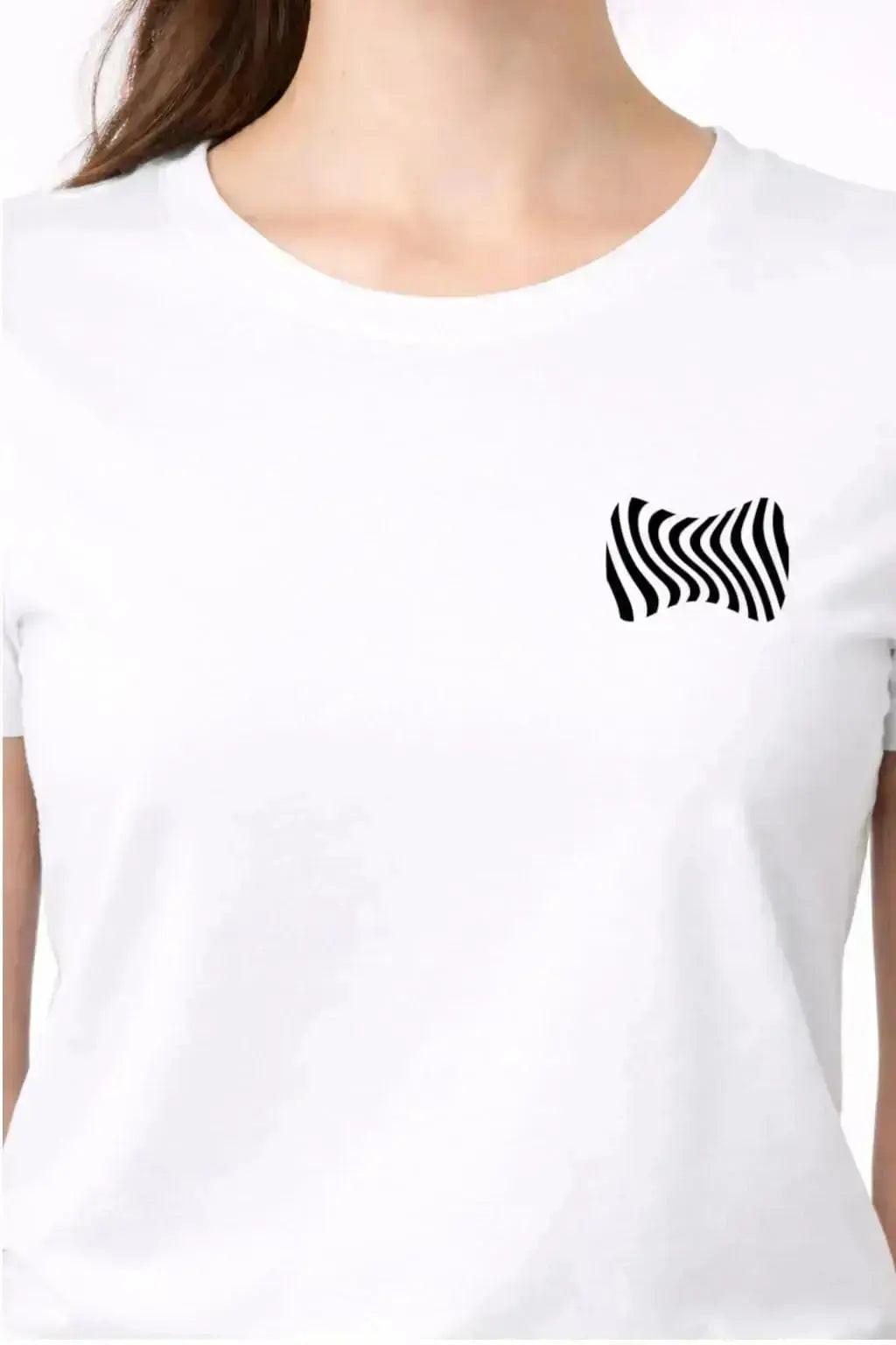 T-shirt bio femme vague detail noir zoom