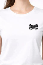 T-shirt bio femme vague detail noir zoom