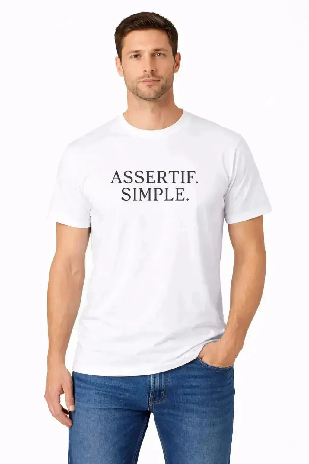 T-shirt bio homme Assertif Simple blanc  T Shirts et plus