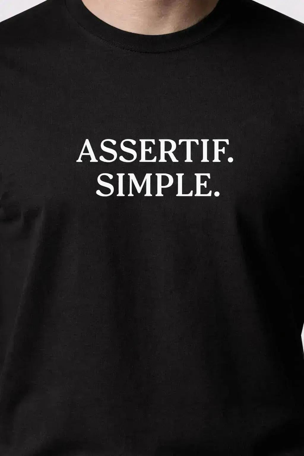 T-shirt bio homme Assertif Simple détail blanc vue rapprochée T Shirts et plus