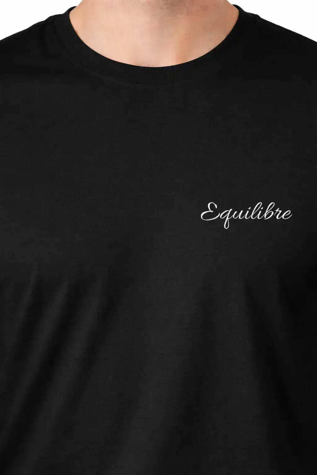 T-shirt bio homme Équilibre détail blanc vue rapprochée T shirts et plus