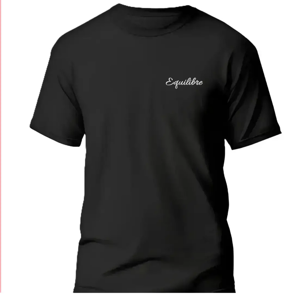 T-shirt bio homme Équilibre vinyle blanc vue à plat T shirts et plus