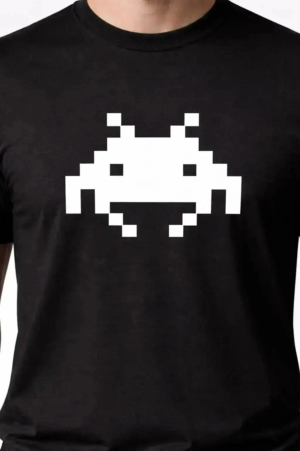 T-shirt bio homme Invaders détail blanc vue rapprochée T Shirts et plus