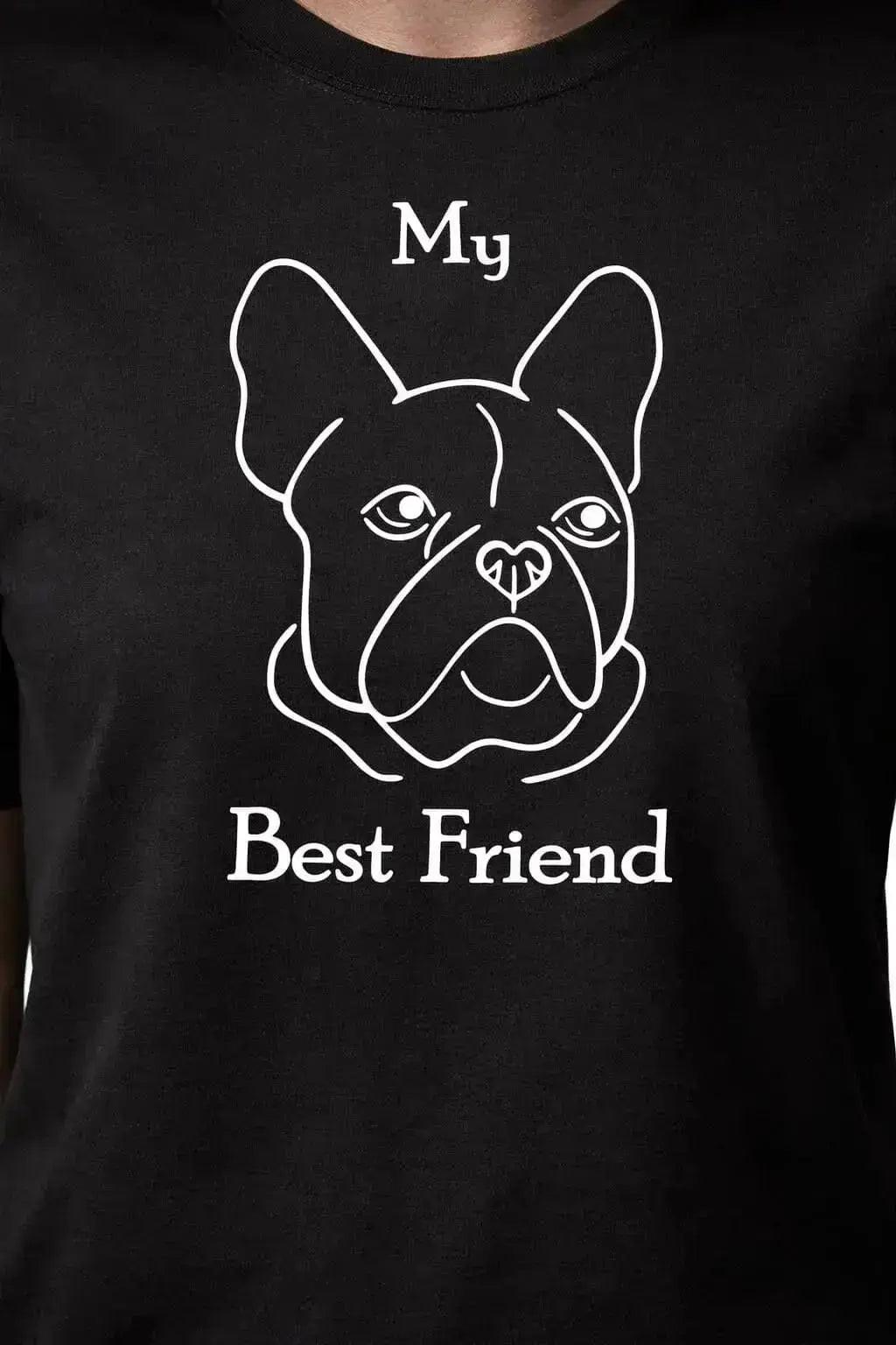 T-shirt bio homme My best friend détail blanc vue rapprochée T Shirts et plus