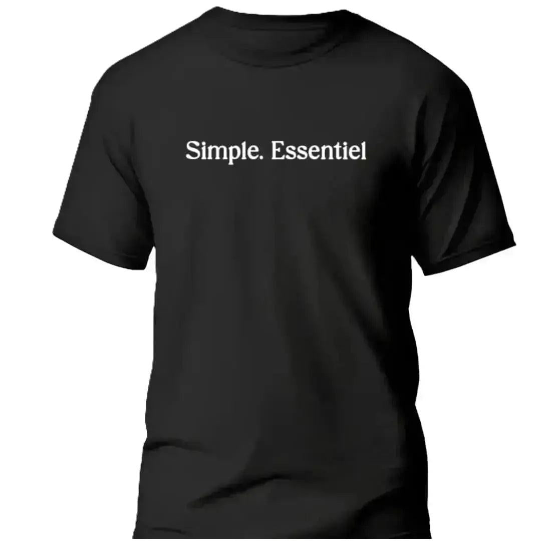 T-shirt bio  homme Simple Essentiel noir vue à plat T Shirts et plus