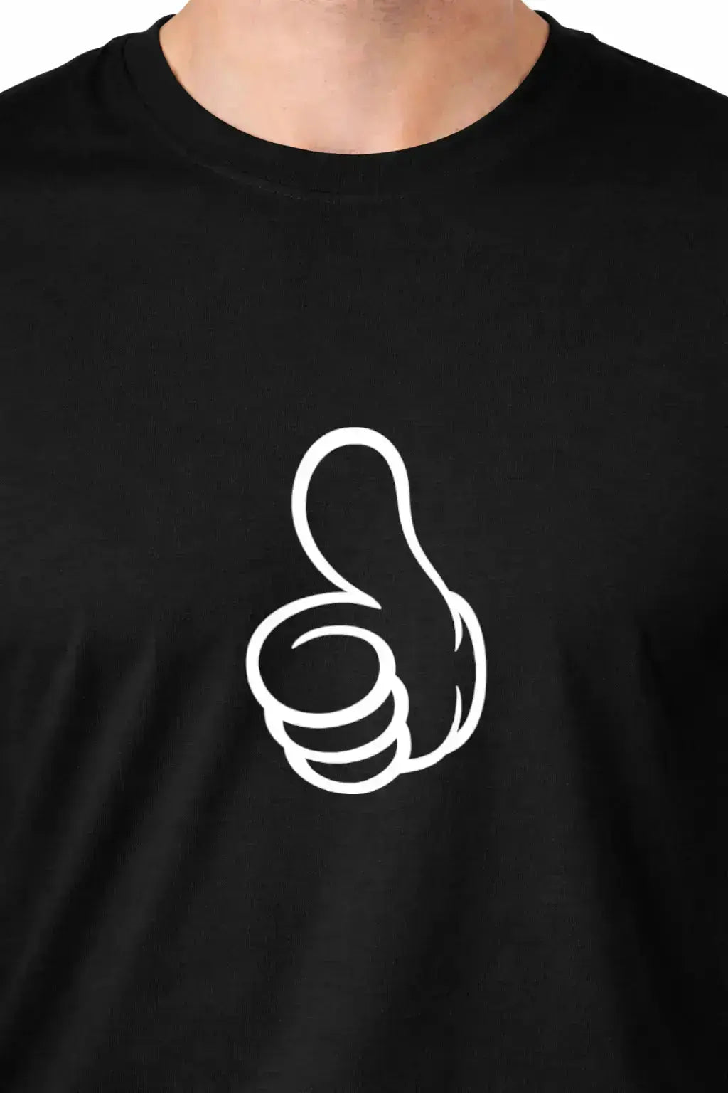 T-shirt bio homme Thumb’s up détail blanc vue rapprochée T Shirts et plus