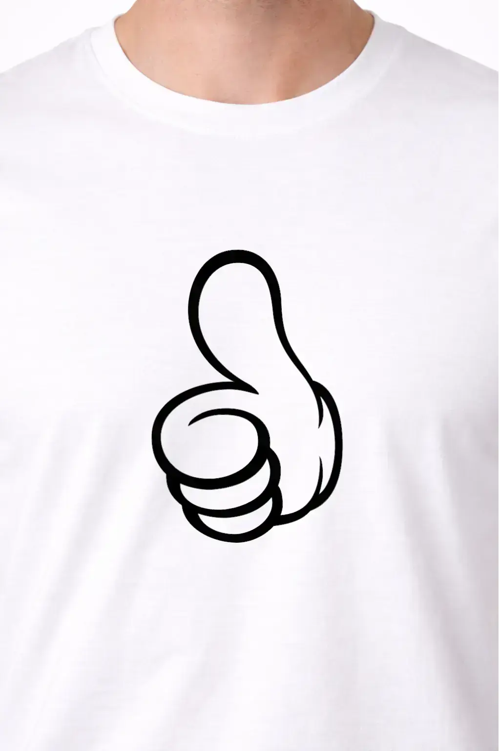 T-shirt bio homme Thumb’s up détail noir vue rapprochée T Shirts et plus