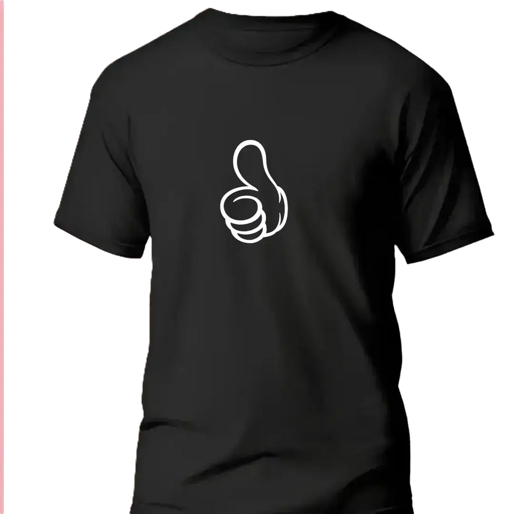 T-shirt bio homme Thumb's up noir vue à plat T Shirts et plus
