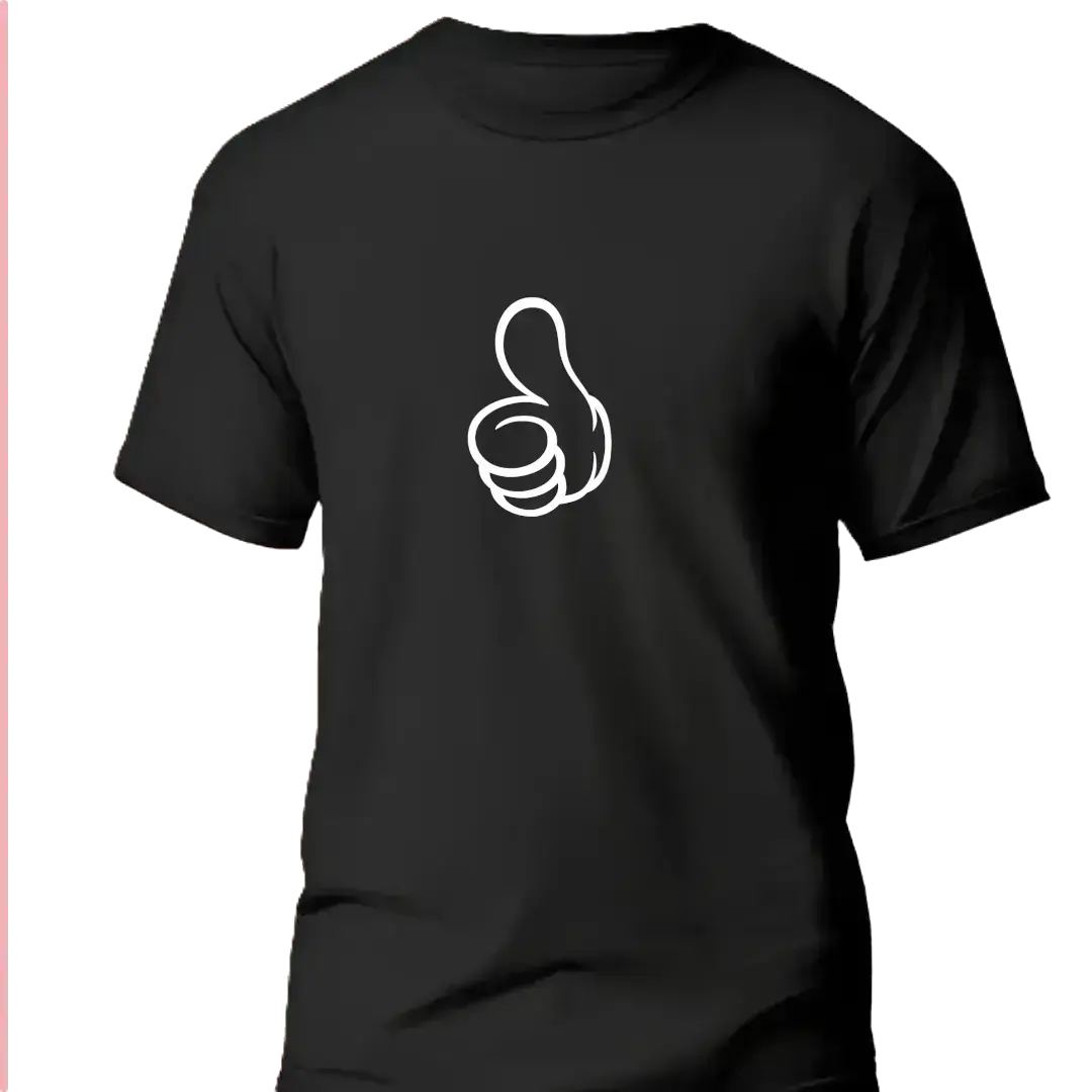 T-shirt bio homme Thumb's up noir vue à plat T Shirts et plus