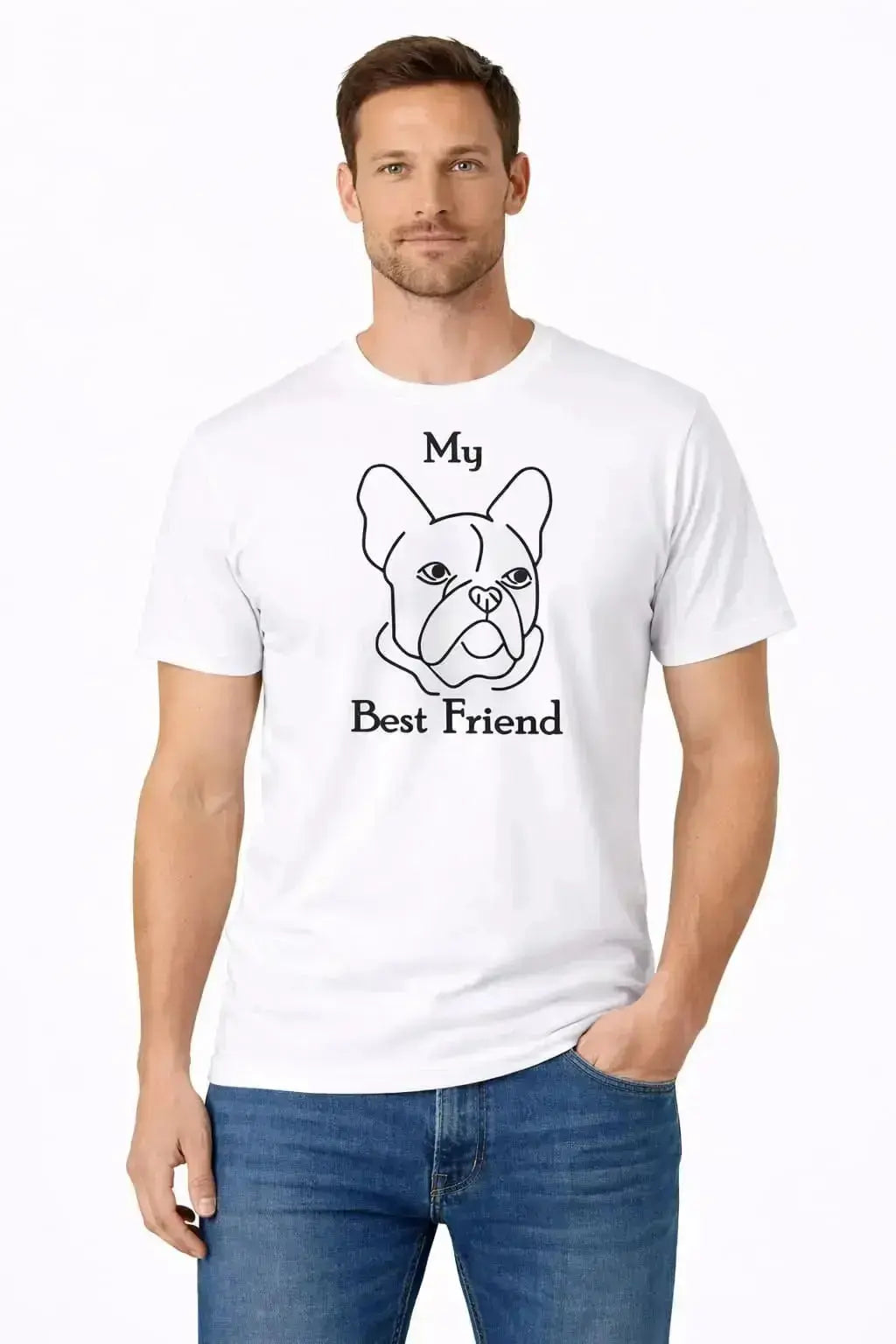 T-shirt bio homme  My Best Friend  blanc