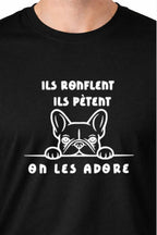 T-shirt bio homme on les adore détail blanc zoom