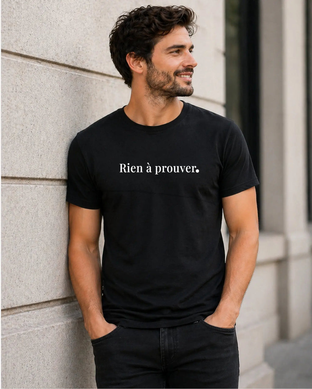 T-shirt bio homme Rien à prouver. noir