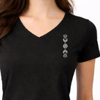 T-shirt femme noir détail Moon phase en strass vue rapprochée T Shirts et plus