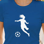 t-shirt graphique femme football détail blanc vue rapprochée - T Shirts et plus