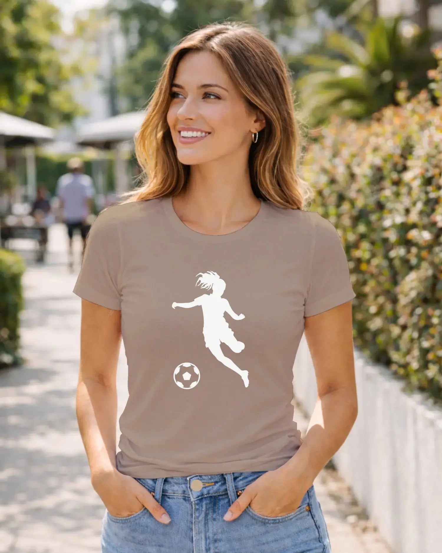 T-shirt graphique femme football sable