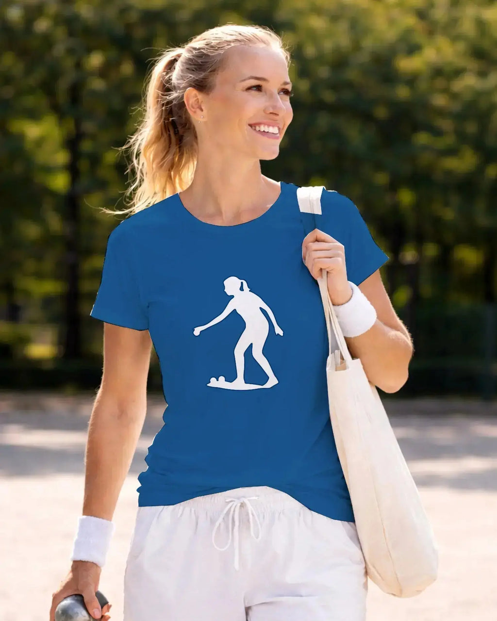 T-shirt graphique femme pétanque flow bleu royal 
