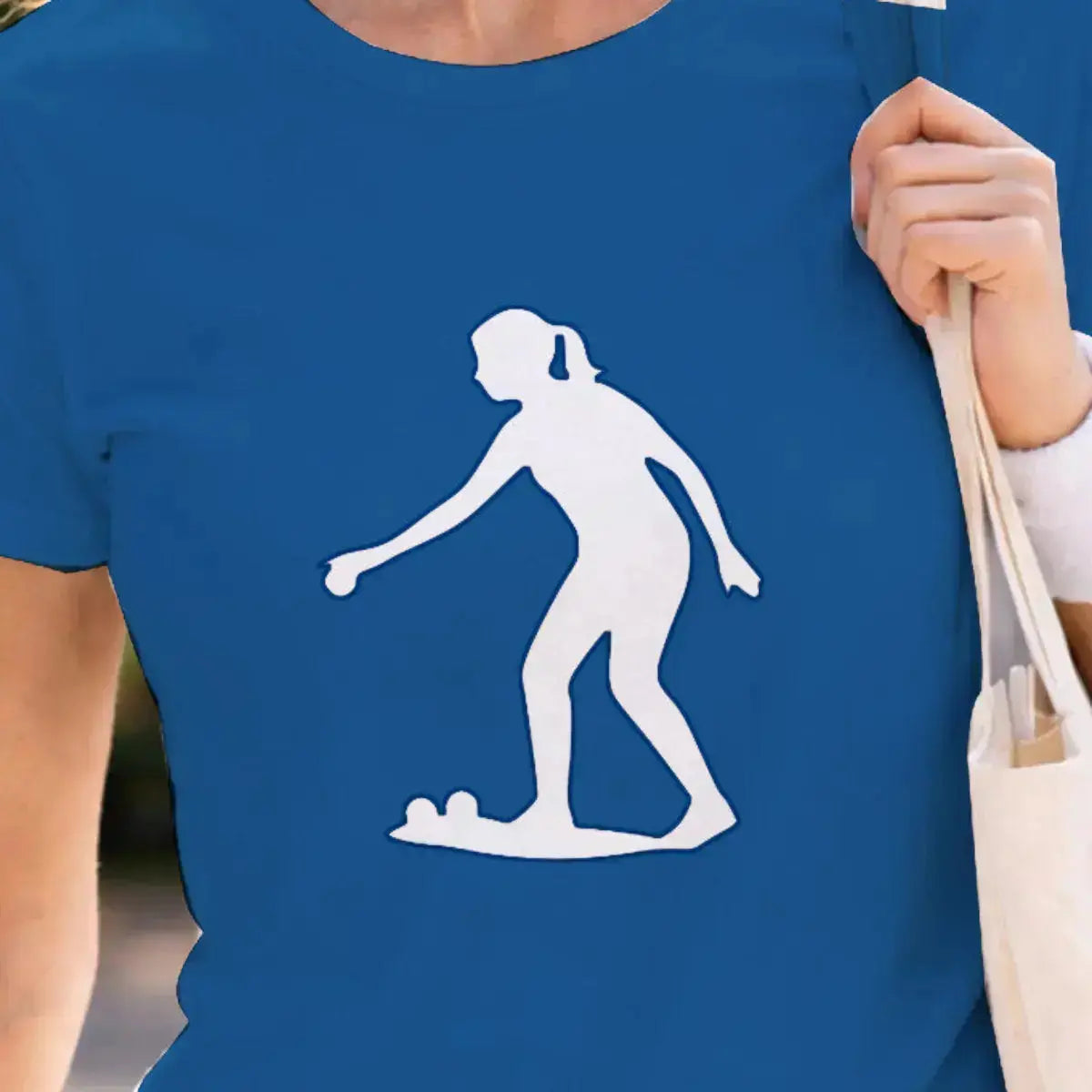 T-shirt graphique femme pétanque flow détail blanc vue rapprochée T Shirts et plus