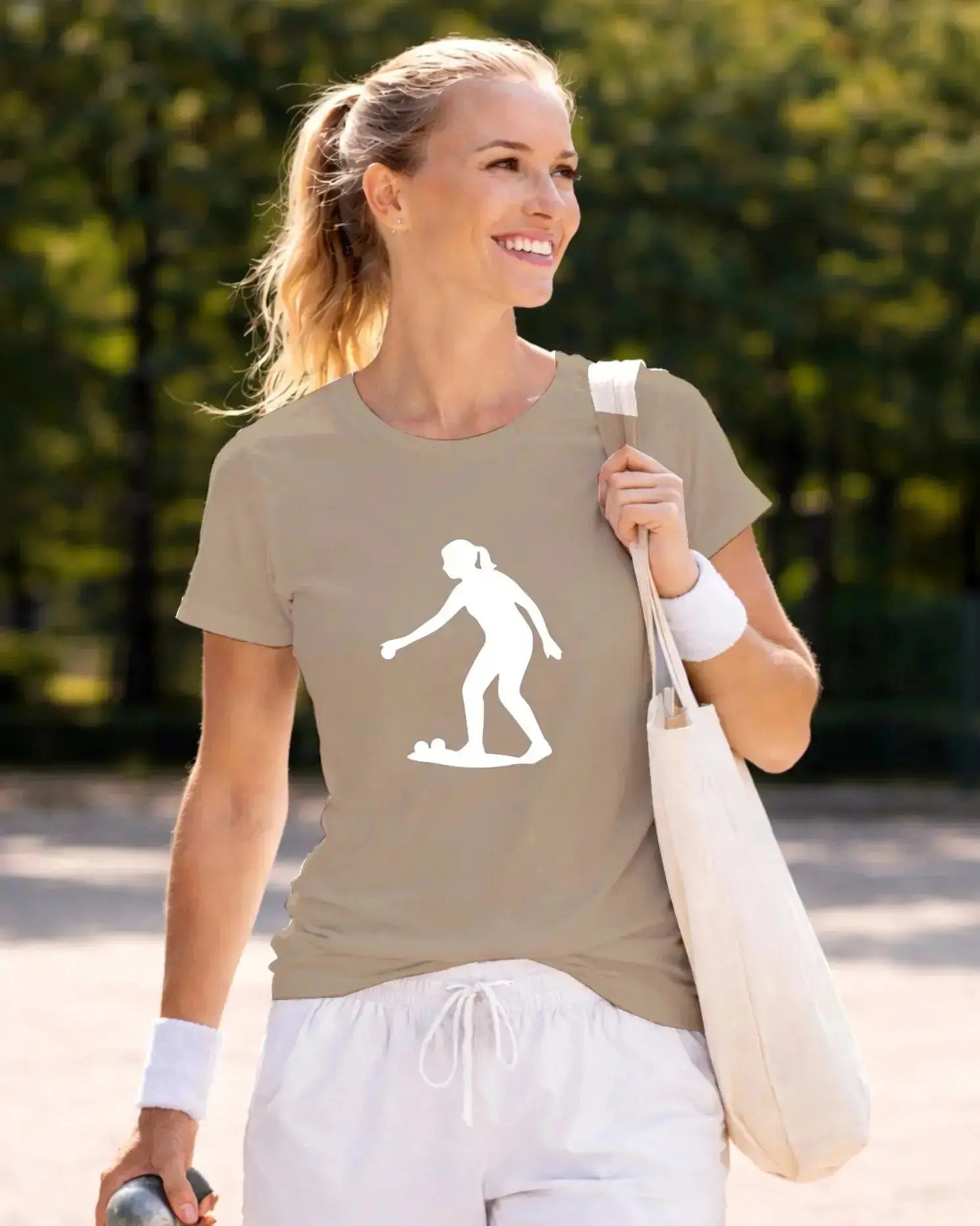 T-shirt graphique femme pétanque flow sable 