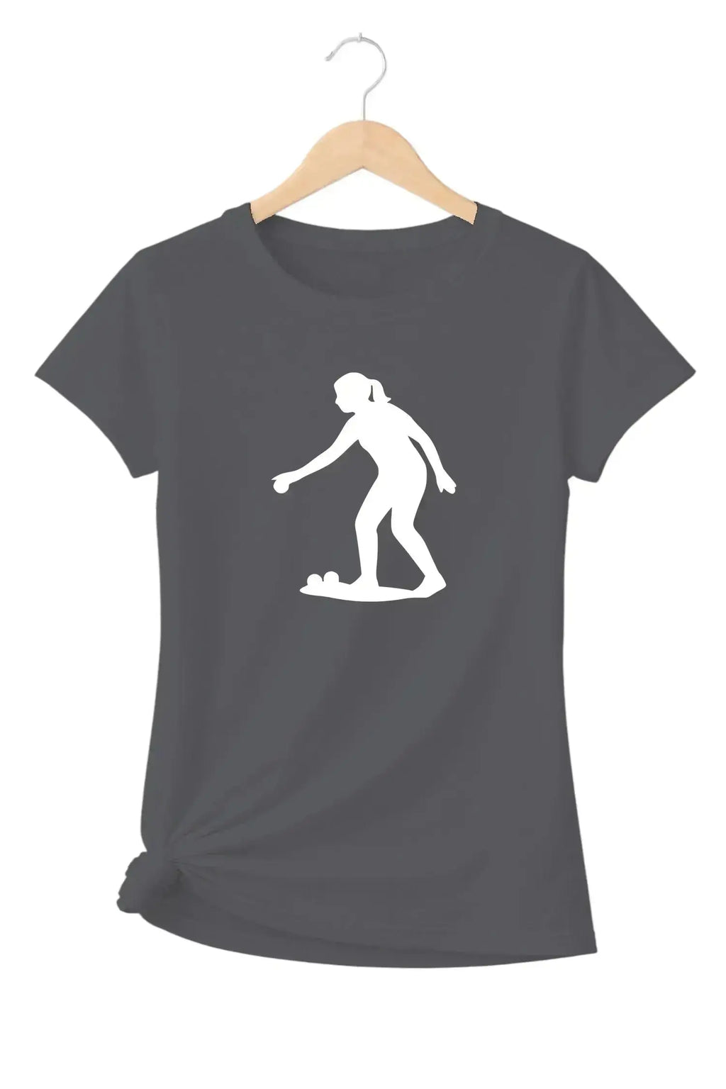 T-shirt graphique femme pétanque flow vinyle blanc vue à plat T Shirts et plus