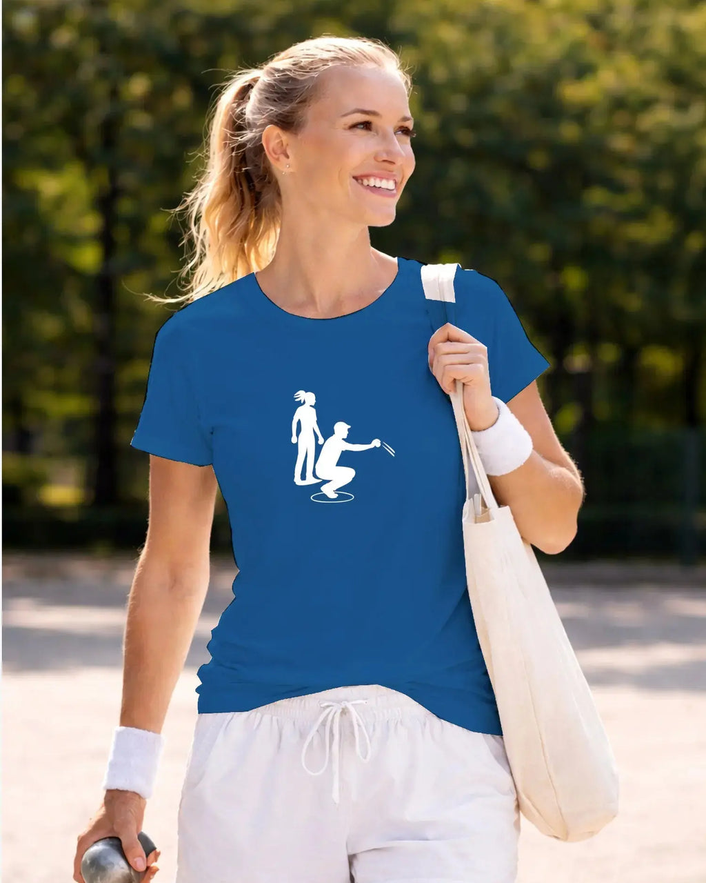 T-shirt graphique femme pétanque maitrise bleu royal 
