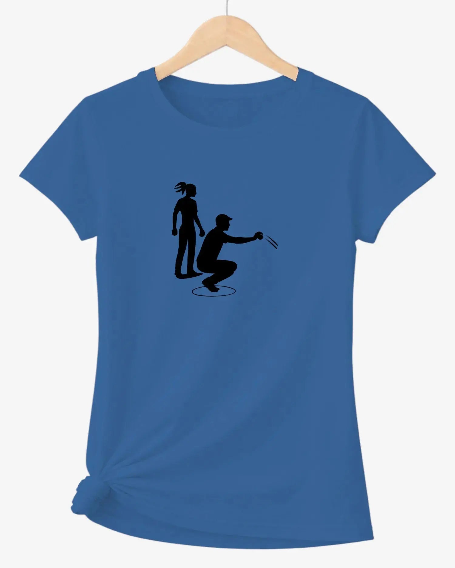 T-shirt graphique femme pétanque maitrise vinyle noir vue à plat T shirts et plus