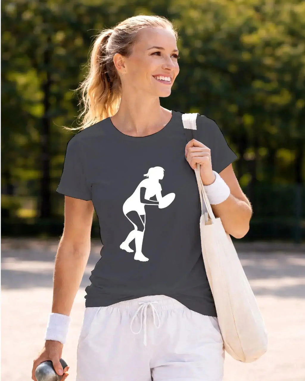 T-shirt graphique femme rugby impact gris foncé 