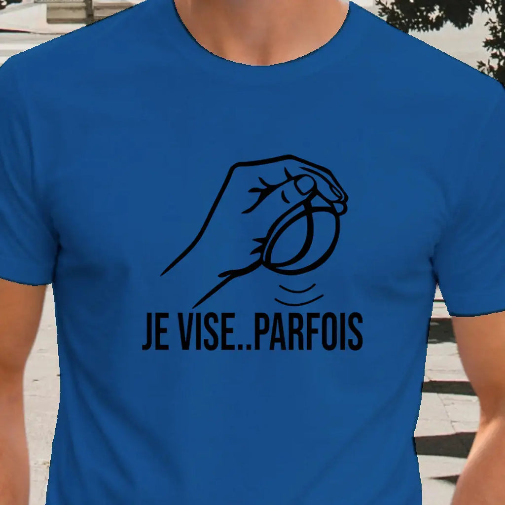 t-shirt pétanque homme JE VISE..PARFOIS vinyle noir vue rapprochée