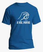 t-shirt pétanque homme JE VISE..PARFOIS vinyle blanc vue à plat