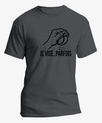 t-shirt pétanque homme JE VISE..PARFOIS vinyle noir vue à plat