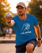 t-shirt pétanque homme je vise...presque bleu royal 