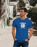 t-shirt pétanque homme pointeur maitre du point motif cible boules bleu royal 